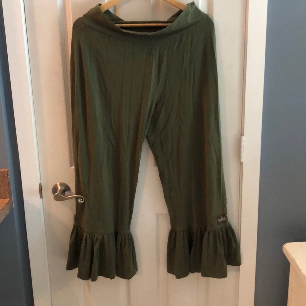 Olive Green MJ Ruffle Pants